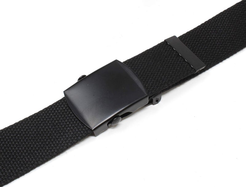 BC Belts Canvas Web Belt Military Style with Black Buckle and Tip 56" Long Many Colors (Black) - Image 5